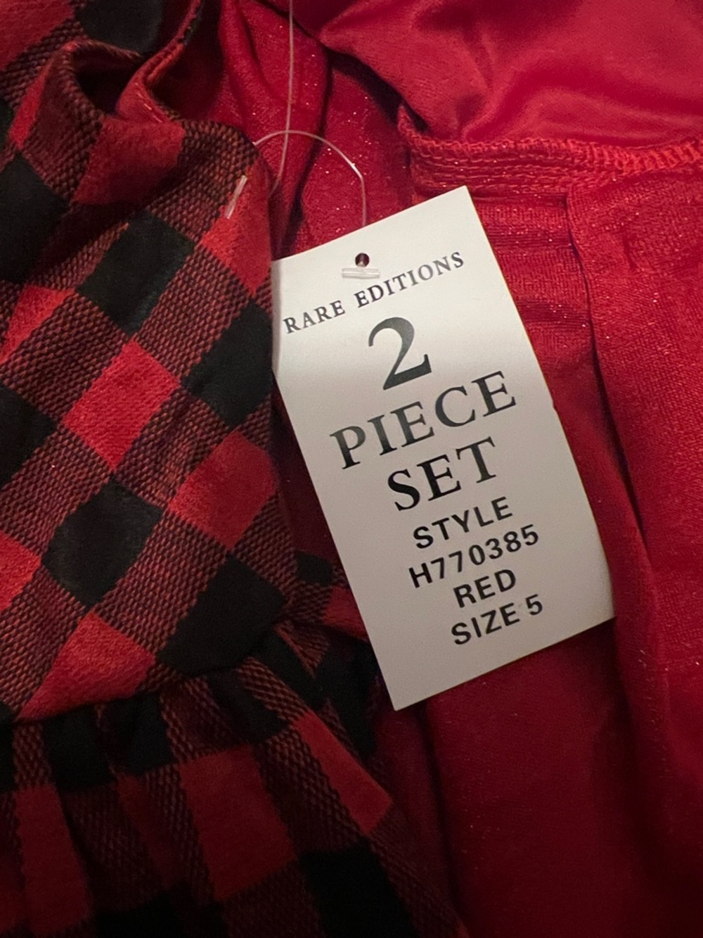 NEW Rare Editions Sparkle Red Coat with Black-Red Plaid Accents and Plaid Dress - Picture 7 of 10